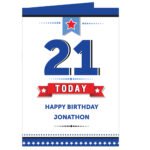 Personalised Star & Banner Design Birthday Greeting Card