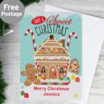 Personalised Gingerbread House Design 'Have A Sweet Christmas' Greeting Card - Image 2