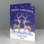 Personalised Reindeer Couple 'Merry Christmas' Card - Image 2