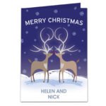 Personalised Reindeer Couple 'Merry Christmas' Card - Image 4