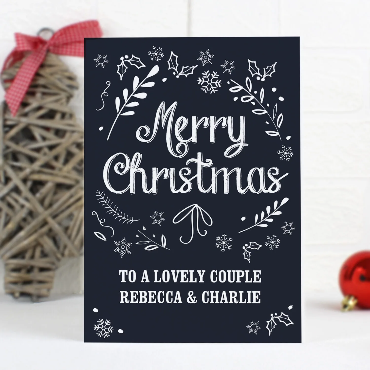 Personalised 'Merry Christmas' Frost Design Card - Image 1