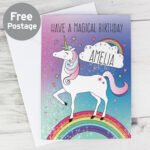 Personalised Rainbow Unicorn Design Greeting Card - Image 2