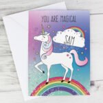 Personalised Rainbow Unicorn Design Greeting Card - Image 3