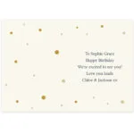 Personalised Gold Champagne Flutes & Heart Design Greeting Card - Image 3