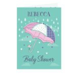 Personalised 'Baby Shower' Umbrella Design Greeting Card - Image 4