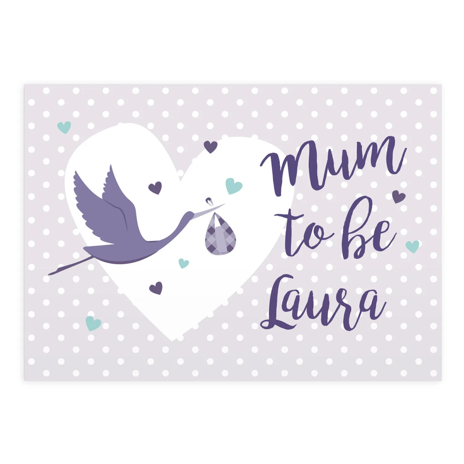 Personalised 'Mum To Be' Stork Design Greeting Card - Image 4
