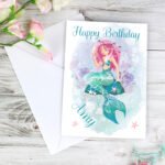 Personalised Mermaid Design Greeting Card - Image 4