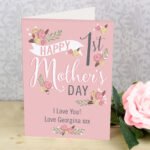 Personalised Floral Bouquet Design 'Happy 1st Mother's Day' Greeting Card - Image 2