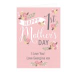Personalised Floral Bouquet Design 'Happy 1st Mother's Day' Greeting Card - Image 4