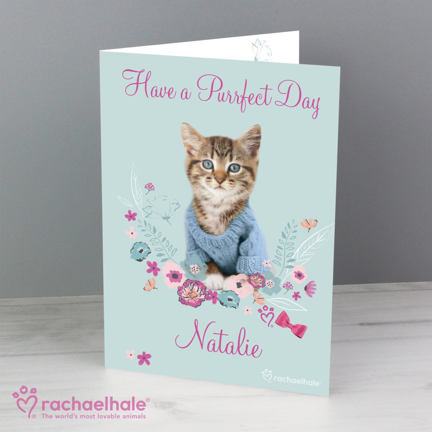 GC00547 Personalised Rachael Hale Cute Kitten Greeting Card Personalised Rachael Hale Cute Kitten Greeting Card - Image 1