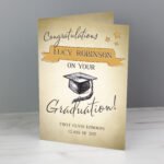 Personalised Gold Stars Design 'On Your Graduation' Card