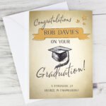 Personalised Gold Stars Design 'On Your Graduation' Card - Image 2