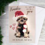 Personalised Rachael Hale 'All I Want For Christmas Is You' Puppy Card