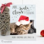 Personalised Rachael Hale 'Santa Claws Is Coming To Town' Christmas Cat Card