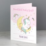 Personalised Baby Unicorn Design Greeting Card