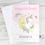Personalised Baby Unicorn Design Greeting Card - Image 3