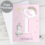 Personalised Baby Unicorn Design Birthday Card - Image 3