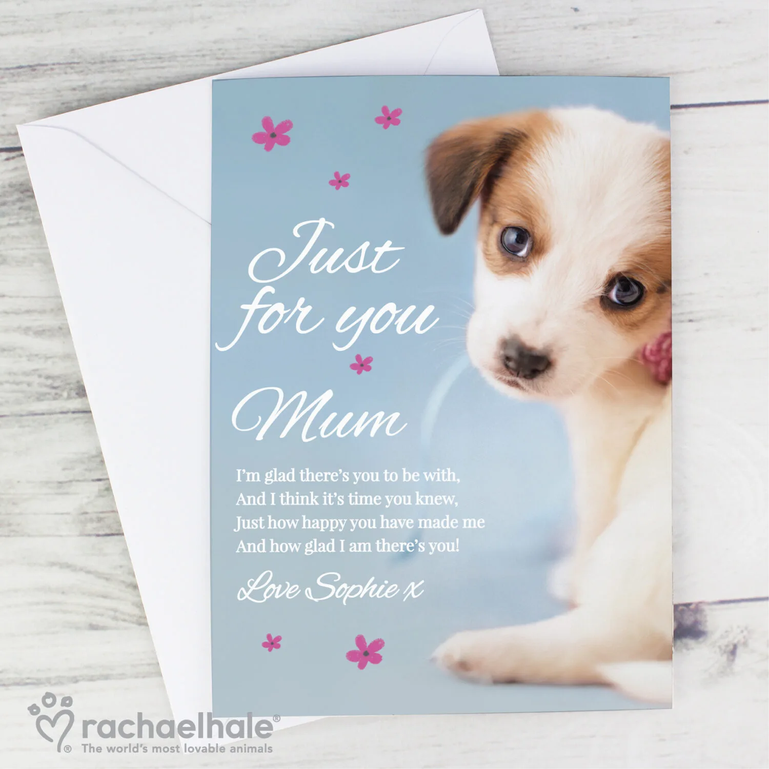 Personalised Rachael Hale 'Just for You' Puppy Card - Image 7