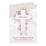 Personalised Floral Cross Design Greeting Card - Image 4