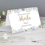 Personalised Gold Floral Watercolour Design Greeting Card