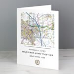 Personalised Present Day Map Compass Motif Greeting Card - Image 2