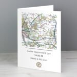Personalised Present Day Map Compass Motif Greeting Card - Image 3