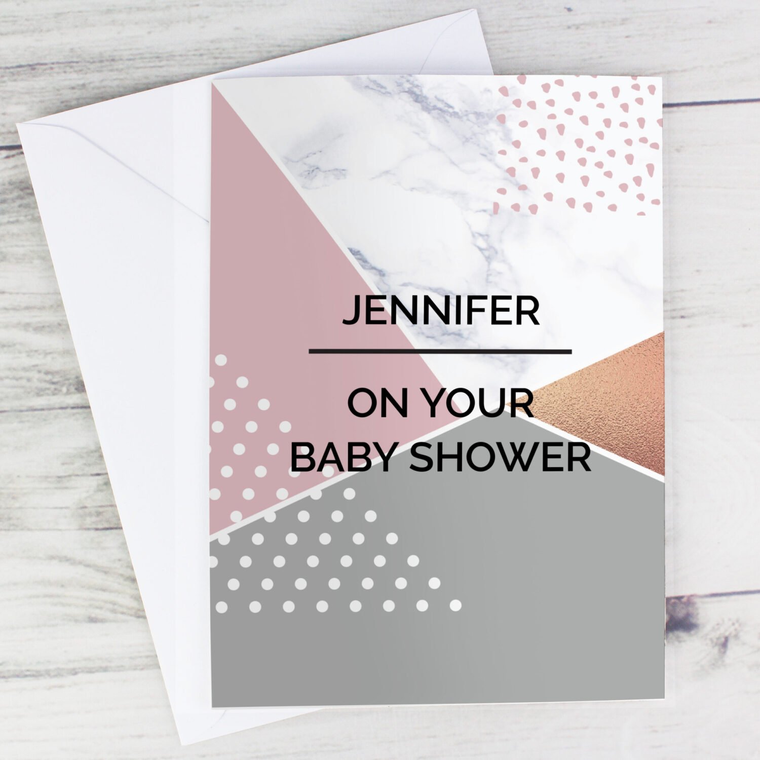 GC00599 Personalised Geometric Design Greeting Card Personalised Geometric Design Greeting Card - Image 1