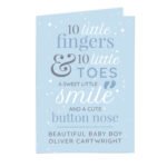 Personalised Blue '10 Little Fingers & 10 Little Toes' Baby Card - Image 7