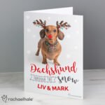Personalised Rachael Hale 'Dachshund Through The Snow' Christmas Card