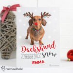Personalised Rachael Hale 'Dachshund Through The Snow' Christmas Card - Image 3