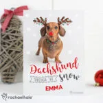 Personalised Rachael Hale 'Dachshund Through The Snow' Christmas Card - Image 3
