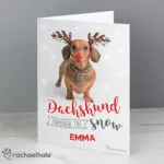 Personalised Rachael Hale 'Dachshund Through The Snow' Christmas Card - Image 5