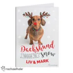 Personalised Rachael Hale 'Dachshund Through The Snow' Christmas Card - Image 6