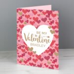 Personalised 'Be My Valentine' Confetti Hearts Design Card - Image 3