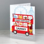Personalised London Bus & Animals Birthday Card - Image 5