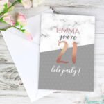 Personalised Marble & Rose Gold Design Birthday Card - Image 3