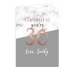 Personalised Marble & Rose Gold Design Birthday Card - Image 4