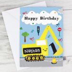 Personalised Children's Digger Themed Birthday Card - Image 6