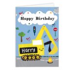 Personalised Children's Digger Themed Birthday Card - Image 7