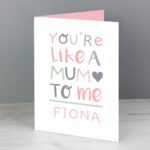 Personalised 'You're Like A Mum To Me' Heart Motif Card