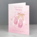 Personalised Swan Lake Ballet Shoes Design Card