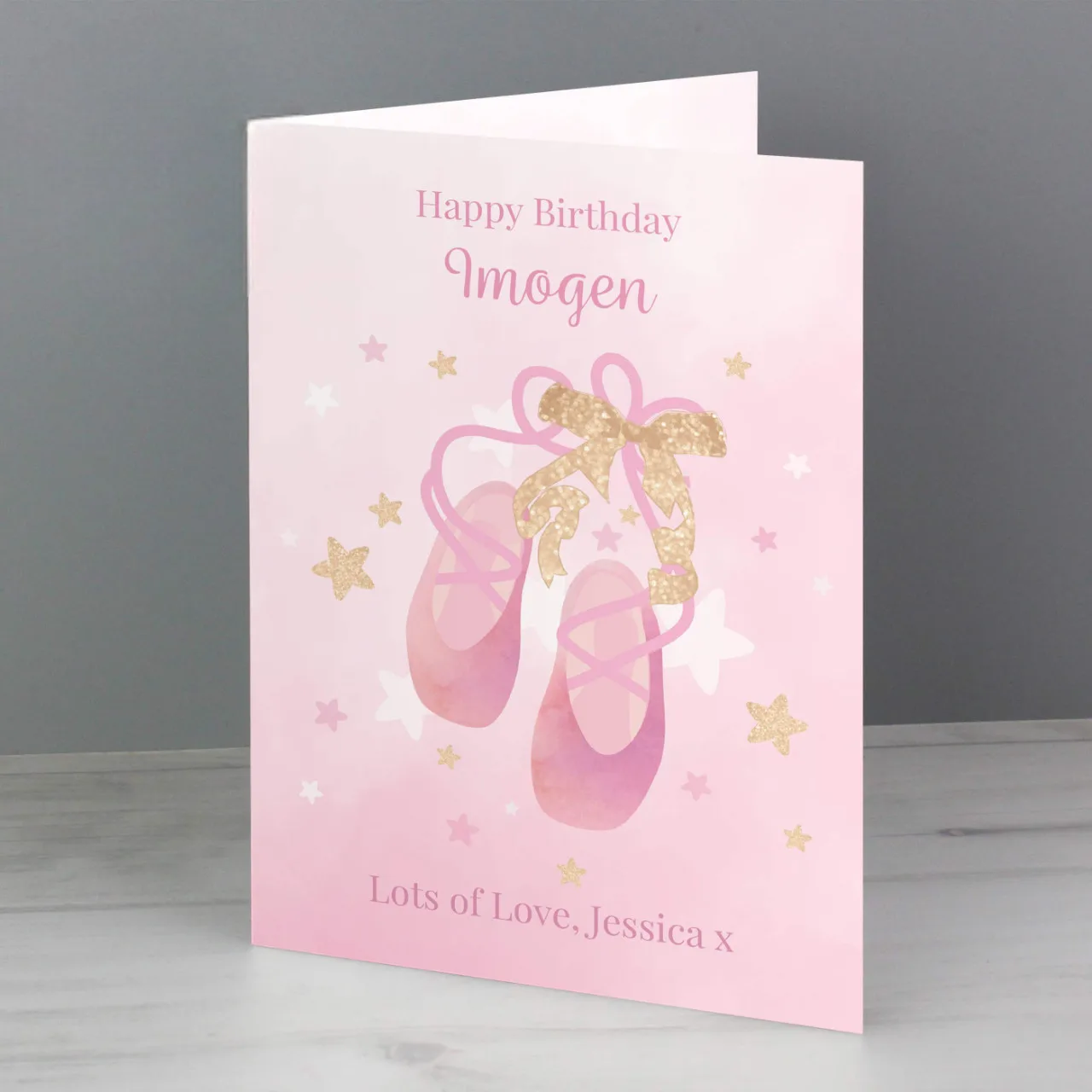GC00644 Personalised Swan Lake Ballet Shoes Design Card Personalised Swan Lake Ballet Shoes Design Card - Image 1