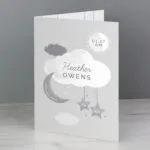 Personalised New Baby Moon & Stars Design Card - Image 3