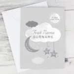Personalised New Baby Moon & Stars Design Card - Image 4
