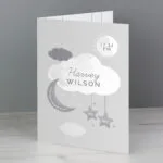 Personalised New Baby Moon & Stars Design Card - Image 5