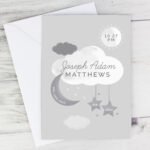 Personalised New Baby Moon & Stars Design Card