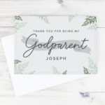 Personalised 'Godparent' Leaves Design Greeting  Card - Image 3