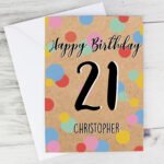 Personalised Colour Confetti Design Birthday Card