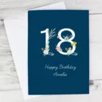 Personalised Floral Age Design Birthday Card