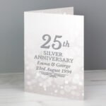 Personalised '25th Silver Anniversary' Card